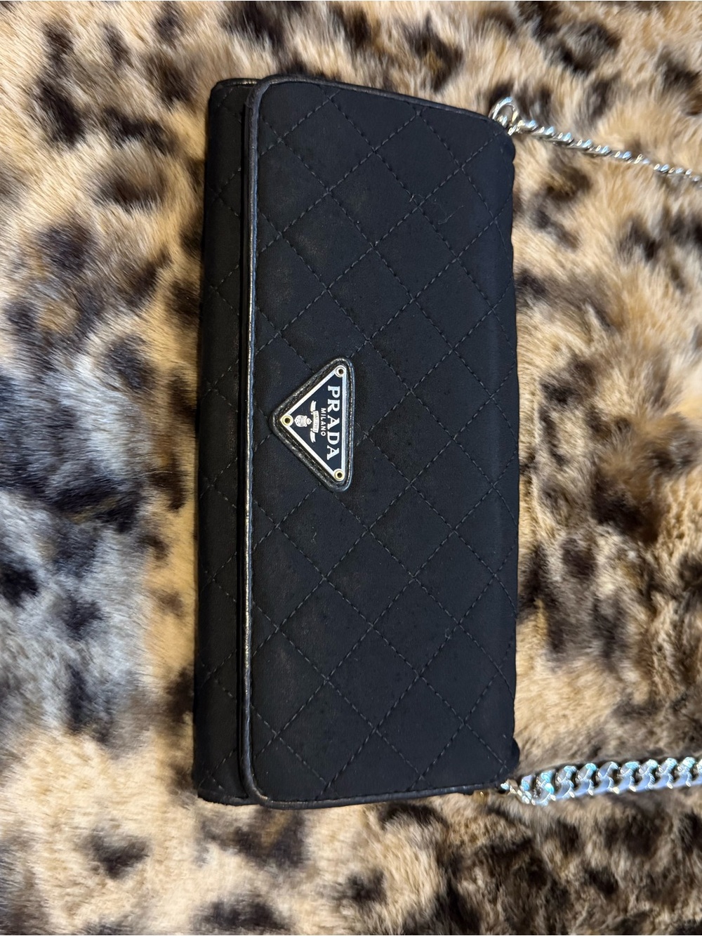 Prada Black Quilted Chain Crossbody Wallet - Picture 2 of 16